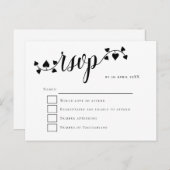 Skripttypografie-Herzen Swashes Wedding RSVP Postkarte (Vorne/Hinten)