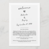 Skripttypografie-Hochzeitsprogramm Programm (Vorderseite)