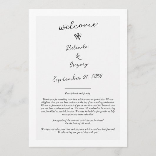 Skripttypografie-Hochzeitsprogramm Programm (Vorderseite)