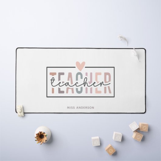 SkriptTypografie Lehrerin Moderner Personalisierte Schreibtischunterlage (Kindertisch)