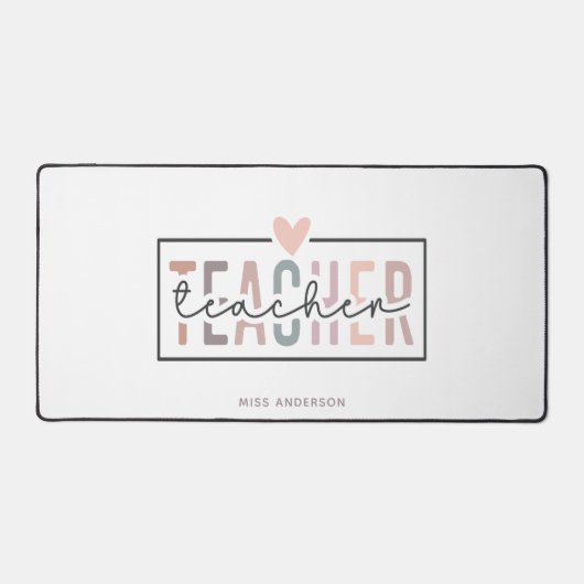 SkriptTypografie Lehrerin Moderner Personalisierte Schreibtischunterlage (Vorderseite)
