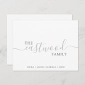 Skripttypografie-Merkkarte für einen Familiennamen Mitteilungskarte (Vorne/Hinten)