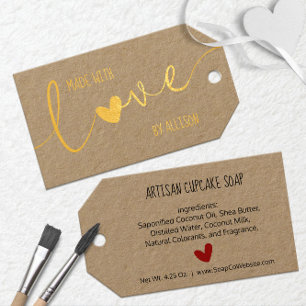 💛 ✨ SkriptTypografie mit Liebe Geschenkanhänger