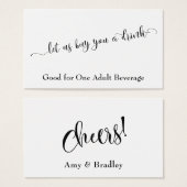 Skripttypografie Trinkkarten mit bearbeitbarer Far (Vorne & Hinten)