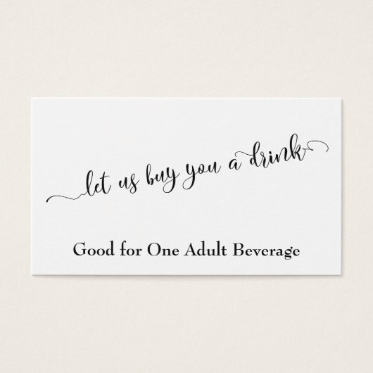 Skripttypografie Trinkkarten mit bearbeitbarer Far (Vorderseite)