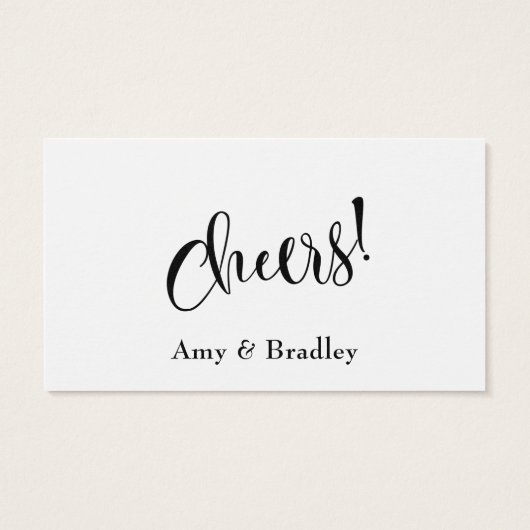 Skripttypografie Trinkkarten mit bearbeitbarer Far (Rückseite)