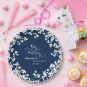 Skripttypografie Unser Hochzeitsstift Rustikal Pappteller (Party)