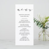 Skripttypographie-Hochzeitsmenü Menükarte (Stehend Vorderseite)
