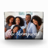 Skriptüberlagertes Foto für Familiennamen (Vorderseite)