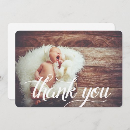 Skriptüberlagerung | Flat danke Ihnen Fotokarte (Vorne/Hinten)