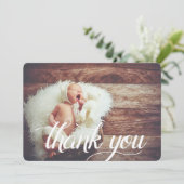 Skriptüberlagerung | Flat danke Ihnen Fotokarte (Stehend Vorderseite)