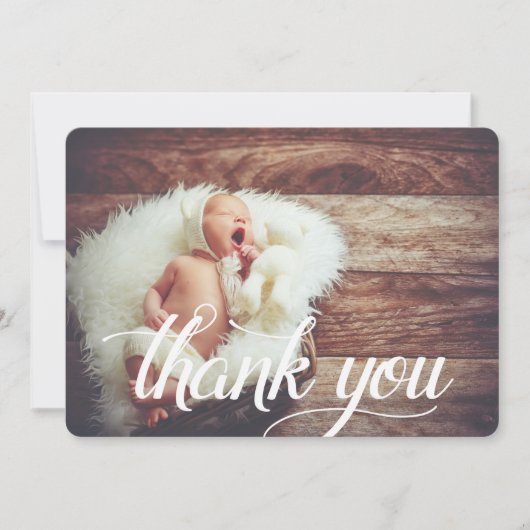 Skriptüberlagerung | Flat danke Ihnen Fotokarte (Vorderseite)