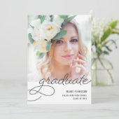 Skriptüberlagerung | Foto Graduation Party Einladung (Stehend Vorderseite)