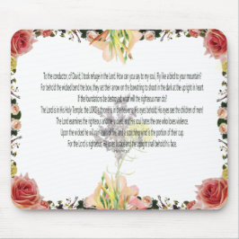 Skripture, Psalm 11, Colorful Flower Mousepad