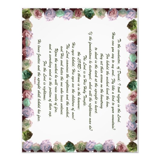 Skripture, Psalm 11, Colorful Roses Fotodruck (Vorne)