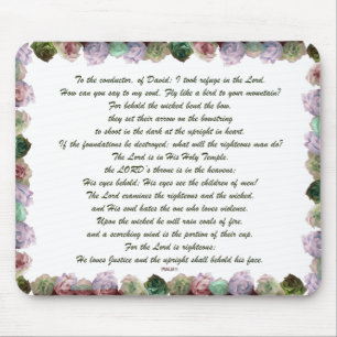 Skripture, Psalm 11, Colorful Roses Mousepad