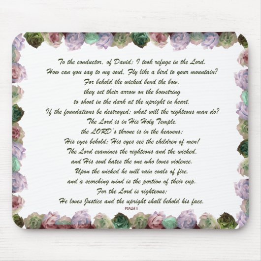 Skripture, Psalm 11, Colorful Roses Mousepad (Vorne)