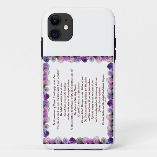 Skripture, Psalm 11, Purple Roses Case-Mate iPhone Hülle (Rückseite)