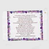 Skripture, Psalm 11, Purple Roses Golfhandtuch (Horizontal)