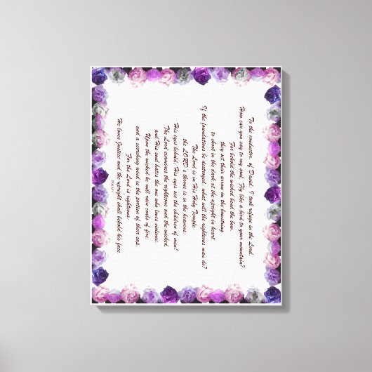 Skripture, Psalm 11, Purple Roses Leinwanddruck (Vorderseite)