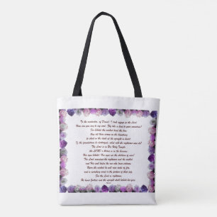 Skripture, Psalm 11, Purple Roses Tasche
