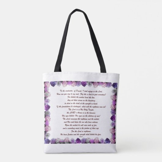 Skripture, Psalm 11, Purple Roses Tasche (Rückseite)