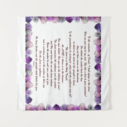 Skripture, Psalm 11, Purple Roses Wandteppich (Vorderseite (Horizontal))