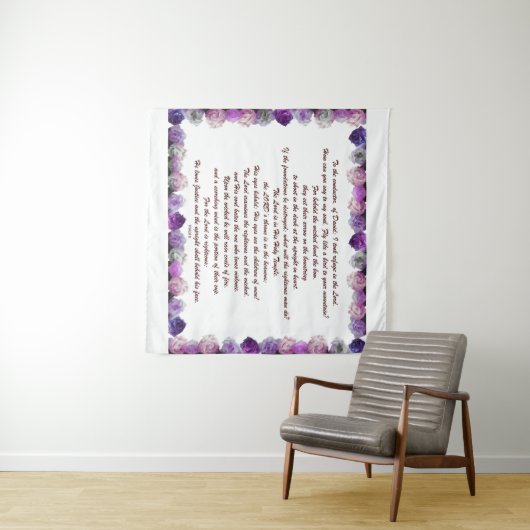 Skripture, Psalm 11, Purple Roses Wandteppich (Beispiel (Horizontal))