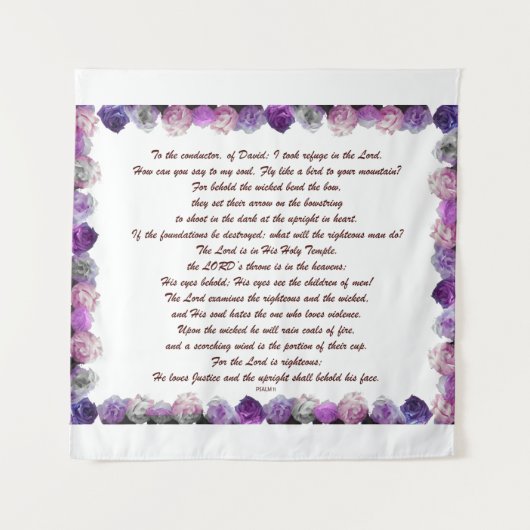Skripture, Psalm 11, Purple Roses Wandteppich (Vorderseite)