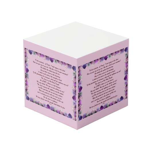 Skripture, Psalm 11, Purple Roses Würfel (Vorderseite Schrägansicht)