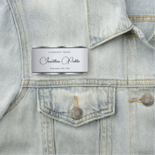 Skriptvorlage Elegante Silver Look Typografie Namensschild