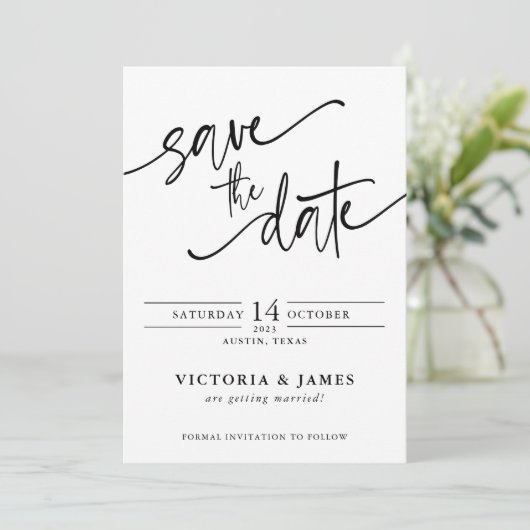 SkriptWedding Save the Date Einladung (Stehend Vorderseite)
