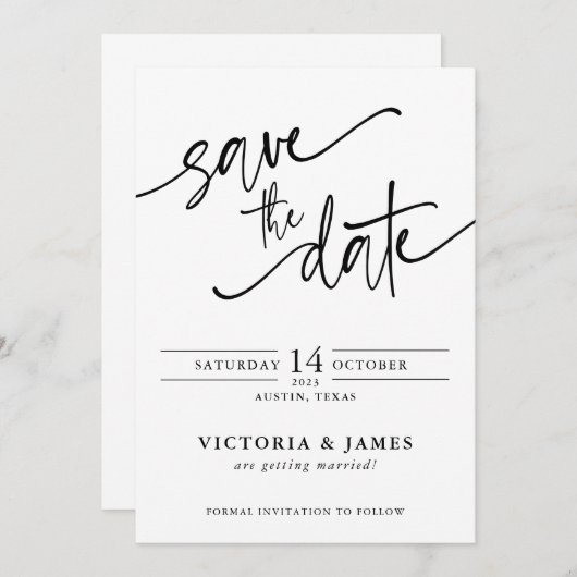 SkriptWedding Save the Date Einladung (Vorne/Hinten)