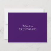Skriptweiße und Lila Bridesmaid-Angebotskarte Save The Date (Vorderseite)