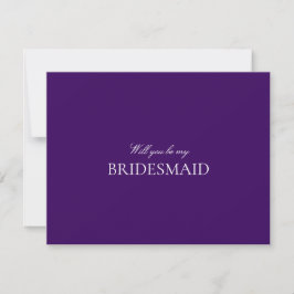 Skriptweiße und Lila Bridesmaid-Angebotskarte Save The Date