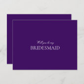 Skriptweiße und Lila Bridesmaid-Angebotskarte Save The Date (Vorne/Hinten)