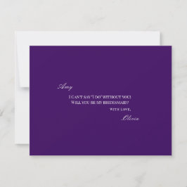 Skriptweiße und Lila Bridesmaid-Angebotskarte Save The Date