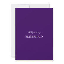 Skriptweiße und Lila Bridesmaid-Angebotskarte