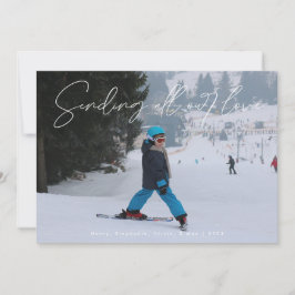 Skriptweißes Overlay Senden von Liebe Foto Valenti Feiertagskarte