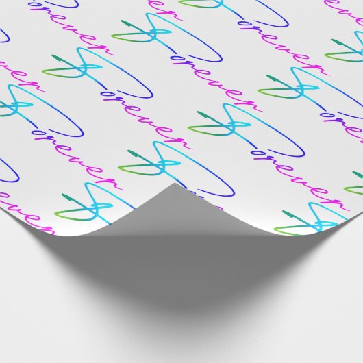 Skriptwrapping Paper zum Hochzeitrennen für immer Geschenkpapier (Ecke)