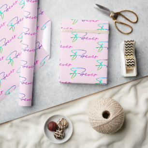 Skriptwrapping Paper zum Hochzeitrennen für immer Geschenkpapier