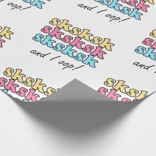 sksksk und I Oop VSCO Girl Geschenk Geschenkpapier (Ecke)