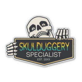 Skulduggery Specialist Halloween Skull Sign ID856 Aufkleber