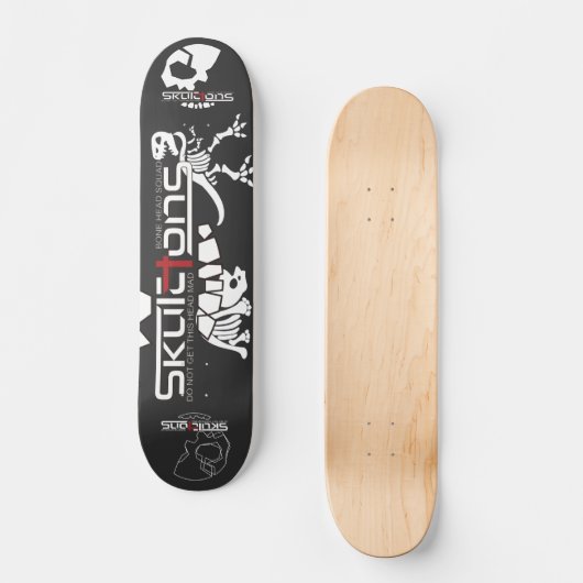 SKULETONS with T-REX & Triceratops Skateboard (Vorderseite)