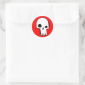 Skull 16-Red Runder Aufkleber (Tasche)