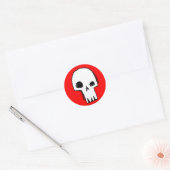 Skull 16-Red Runder Aufkleber (Umschlag)