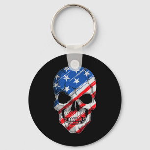 Skull 4. Juli Amerikanische Flagge - Unabhängigkei Schlüsselanhänger