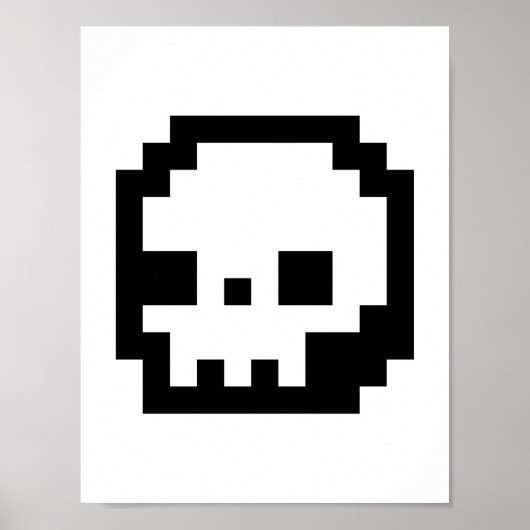 Skull 8-Bit Pixel Art Poster (Vorne)
