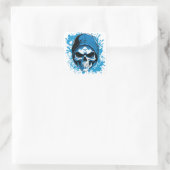 SKULL A GRAFFITI STYLE QUADRATISCHER AUFKLEBER (Tasche)