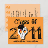 Skull-Abschluss-Klasse 2011 Einladung 1 (Vorne/Hinten)